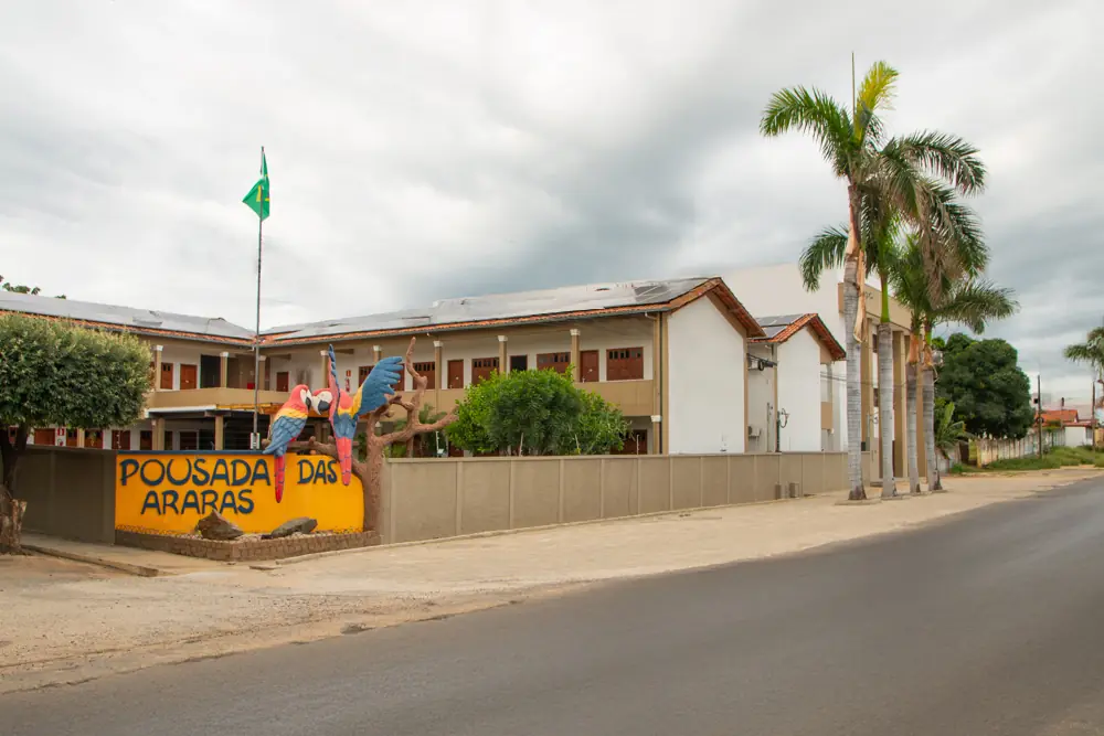 Fachada da Pousada das Araras Araçuaí